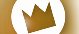 Logo der 1LIVE Krone: goldene Krone auf weißem Kreis